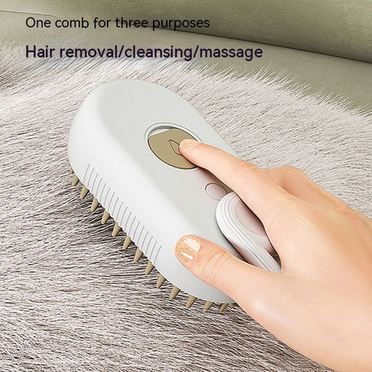 TinyEase 3-in-1 Steam Pet Grooming Brush — Electric Spray Brush for Cats & Dogs